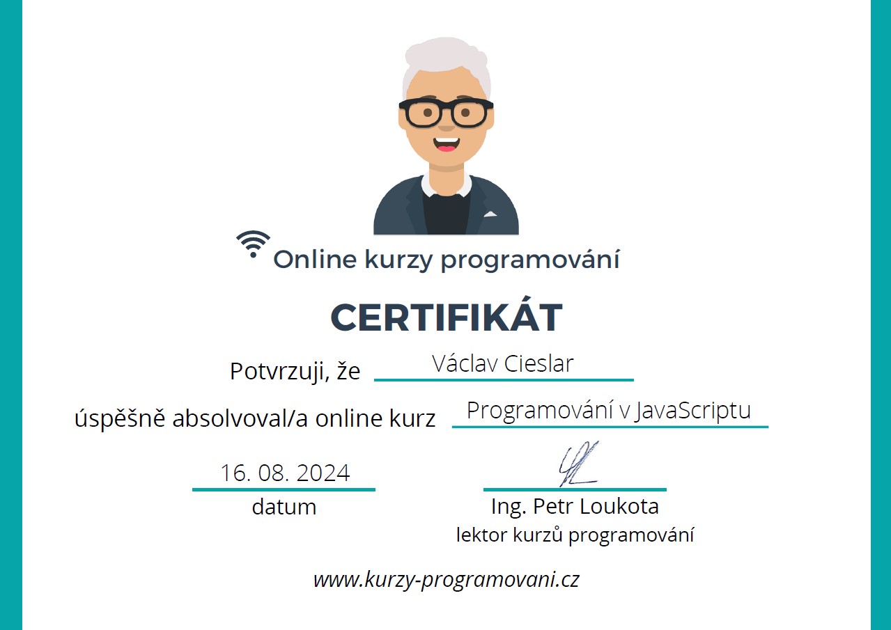 Web pokročilý certifikát